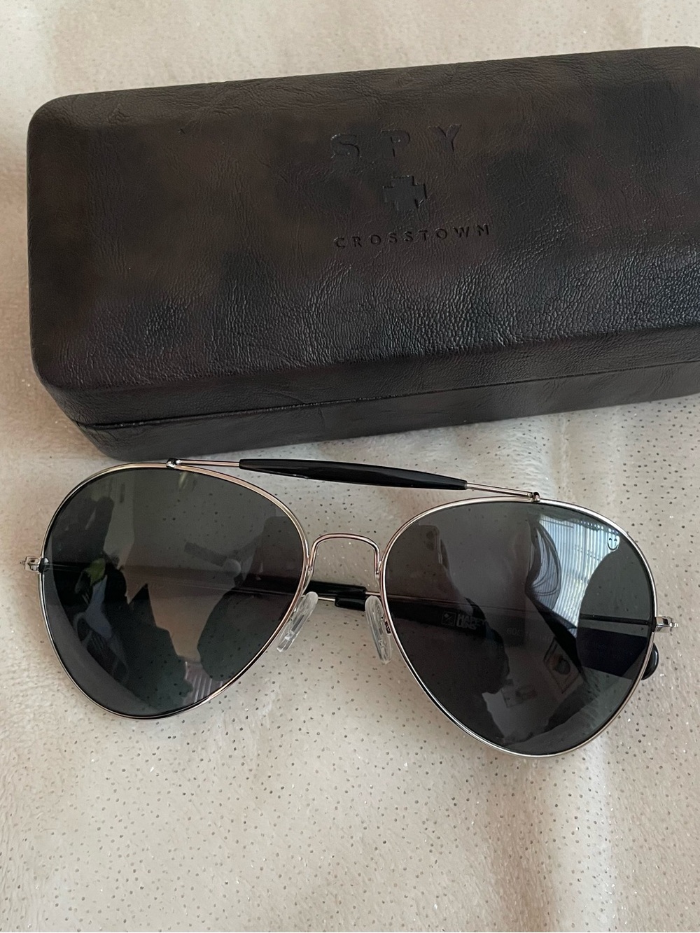 Spy Optics x Presidio Happy Lens Classic Brow Bar Metal Aviator Sunglasses